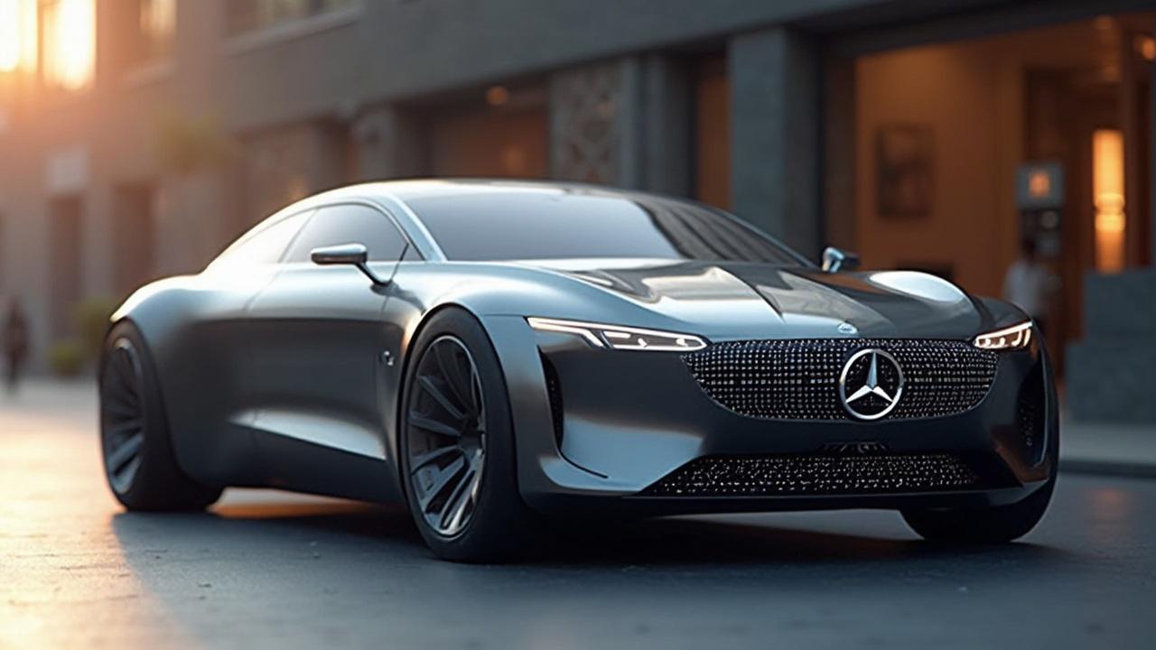 Eine moderne, elegante Konzeptversion eines Mercedes-Benz-Elektrofahrzeugs