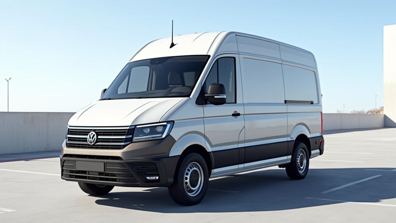 Moderner, geräumiger Volkswagen Transporter Lieferwagen mit hohem Dach.